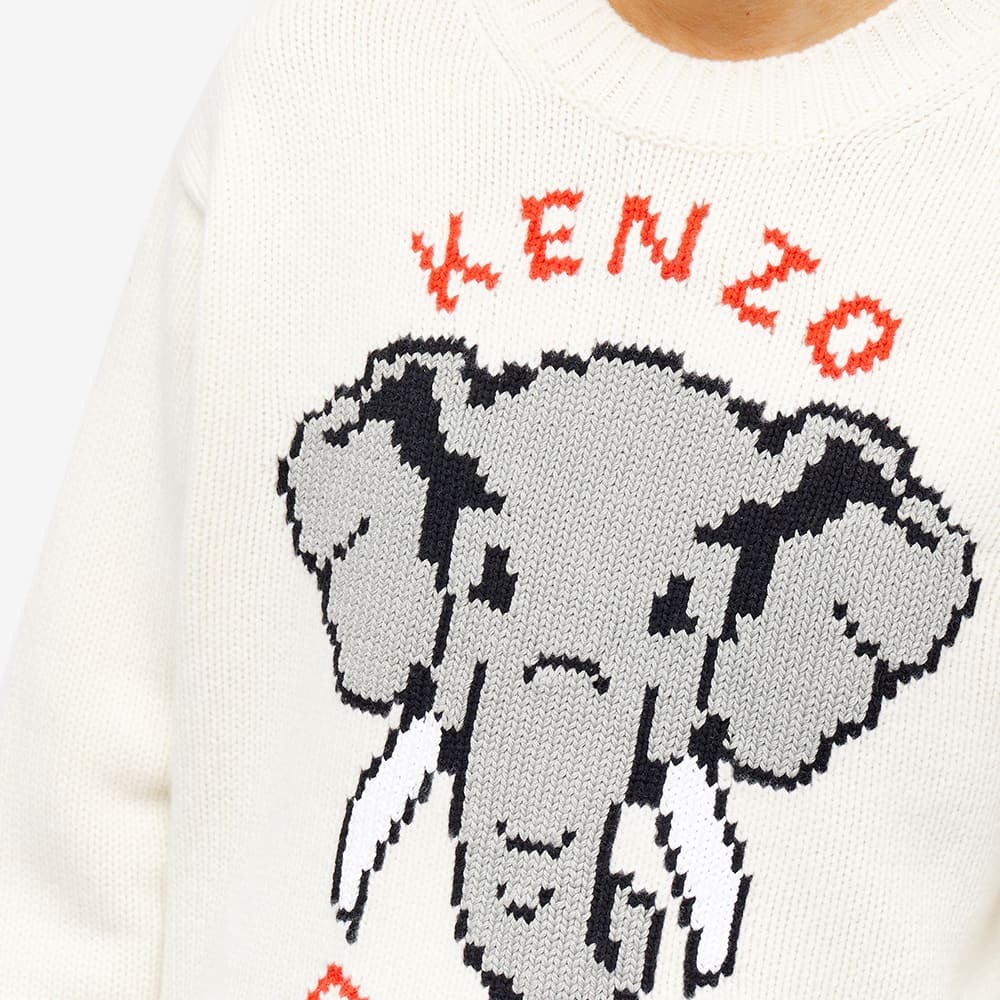 Kenzo Women s Pixel Elephant Jumper in Off White