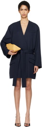 The Attico Navy Wrap Blazer