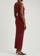 Aexae Stretch-knit Maxi Dress Dark Red