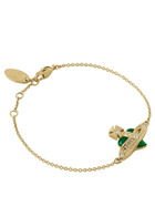 Vivienne Westwood New Diamante Heart Bracelet - Green - One Size
