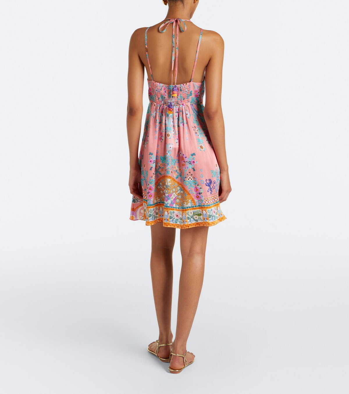 Camilla Floral embellished silk minidress