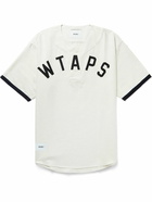 WTAPS - League Oversized Logo-Appliquéd Cotton-Flannel Half-Placket Shirt - Gray