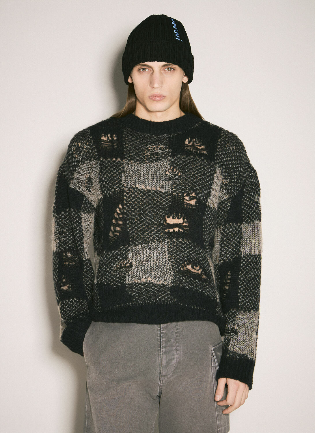 Marni Logo Intarsia Beanie Hat