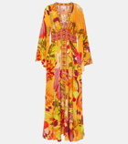 Camilla Embellished floral silk maxi dress