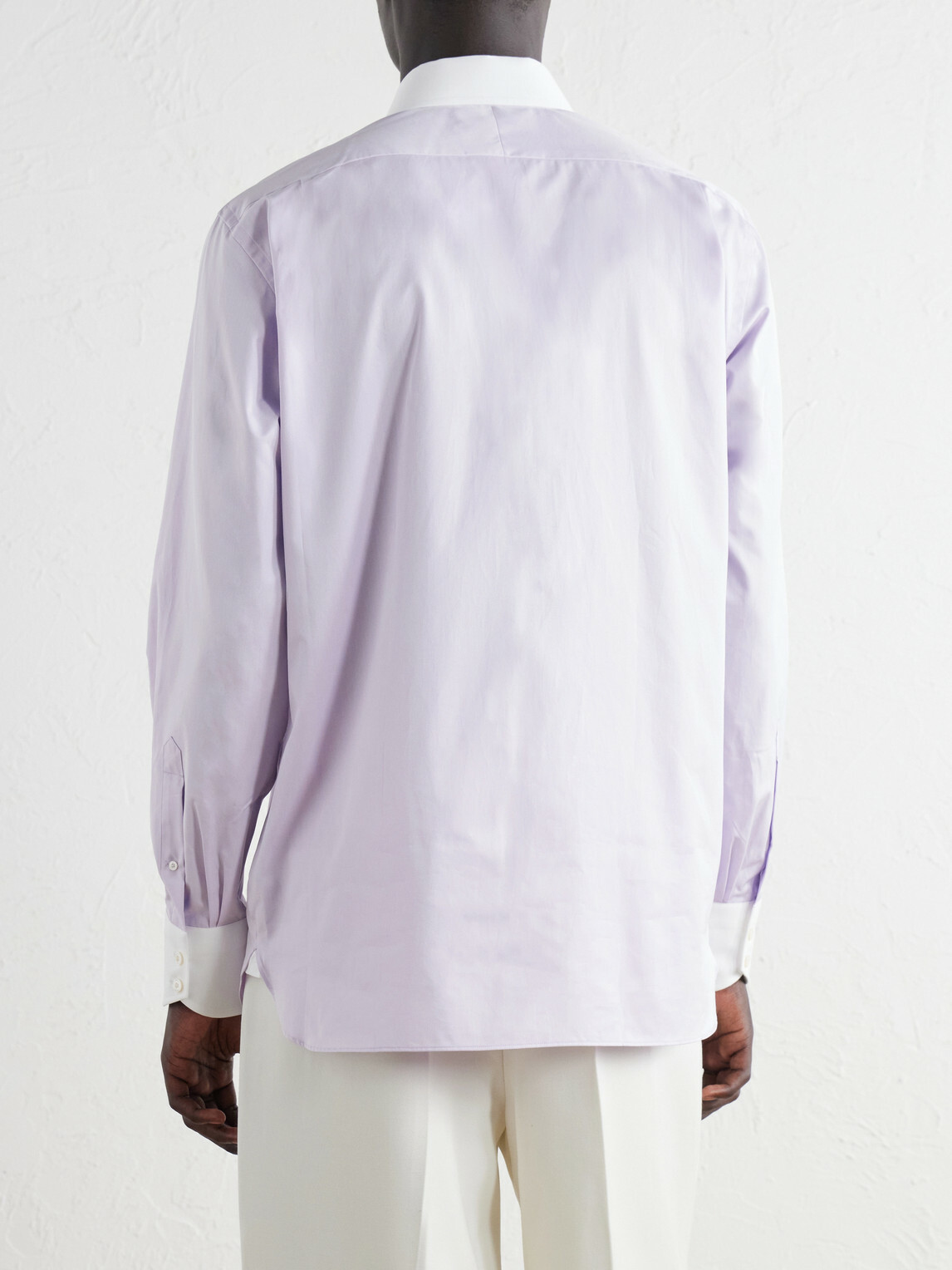 TOM FORD - Spread-Collar Cotton-Gabardine Shirt - Purple