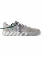 Off-White - Suede-Trimmed Canvas Sneakers - Gray