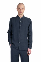 120% Lino Shirt In Blue Linen