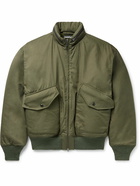 Monitaly - CWG Padded Vancloth Cotton Hooded Blouson Jacket - Green