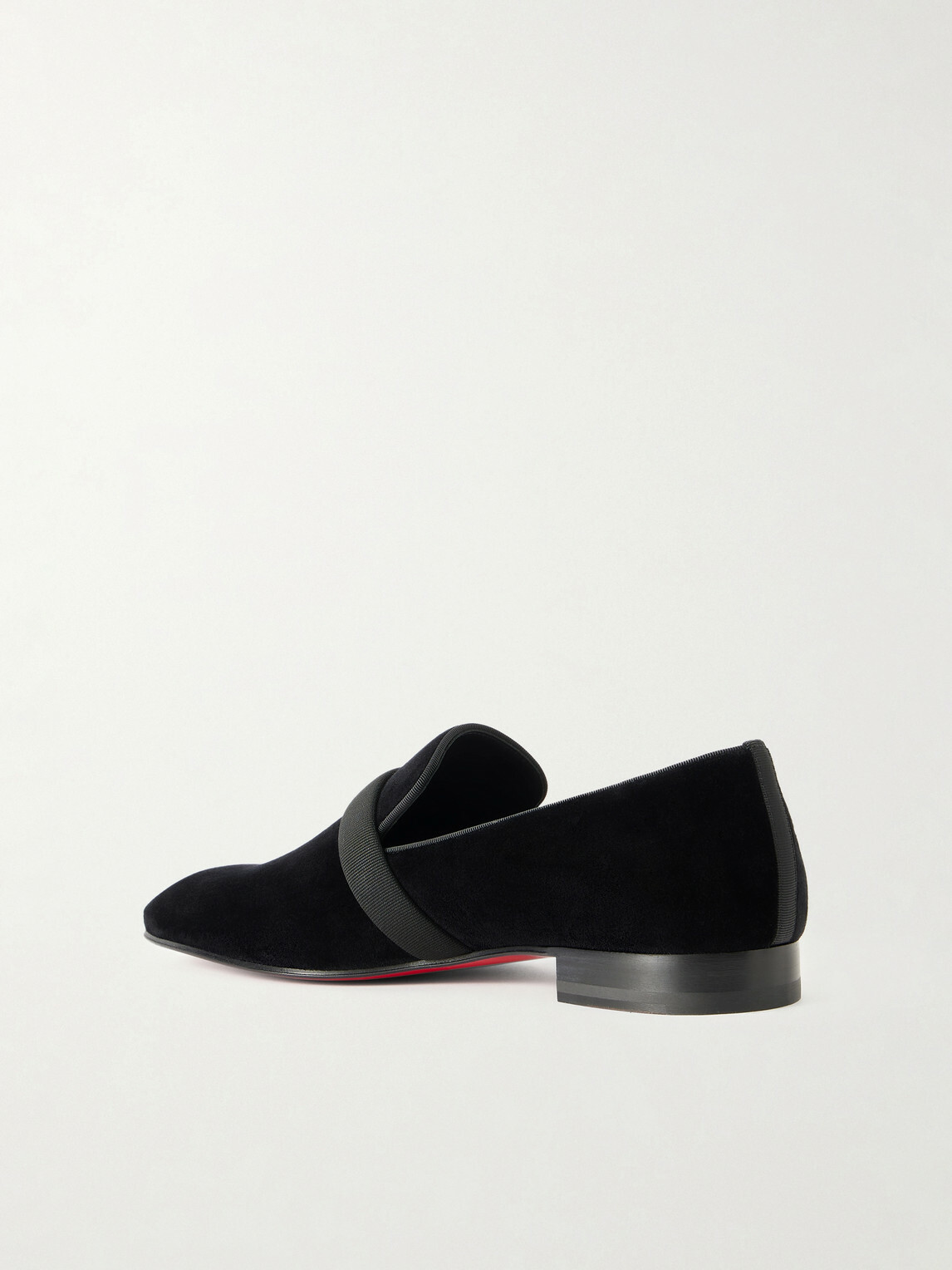 Christian Louboutin - Dandydeco Grosgrain-Trimmed Velour Loafers - Black