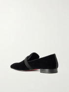 Christian Louboutin - Dandydeco Grosgrain-Trimmed Velour Loafers - Black