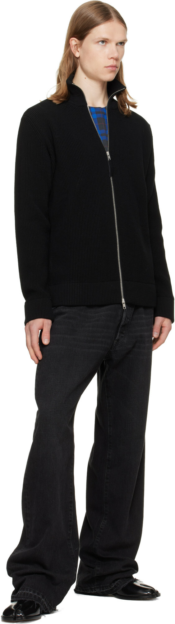 Maison Margiela Black Tabi Lace-Up Derbys