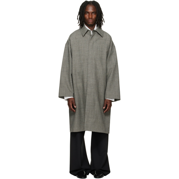 Photo: Fear of God Gray Mouline Wool Relaxed Trench Coat