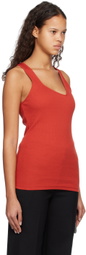 Bianca Saunders Red Asymmetric Tank Top
