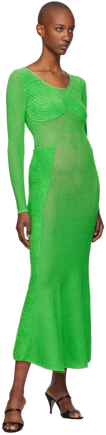 Isa Boulder Green Sweetheart Long Sleeve Maxi Dress