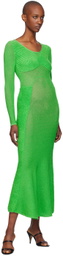 Isa Boulder Green Sweetheart Long Sleeve Maxi Dress
