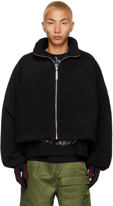 Photo: SPENCER BADU Black Asymmetrical Zip-Up Sweater