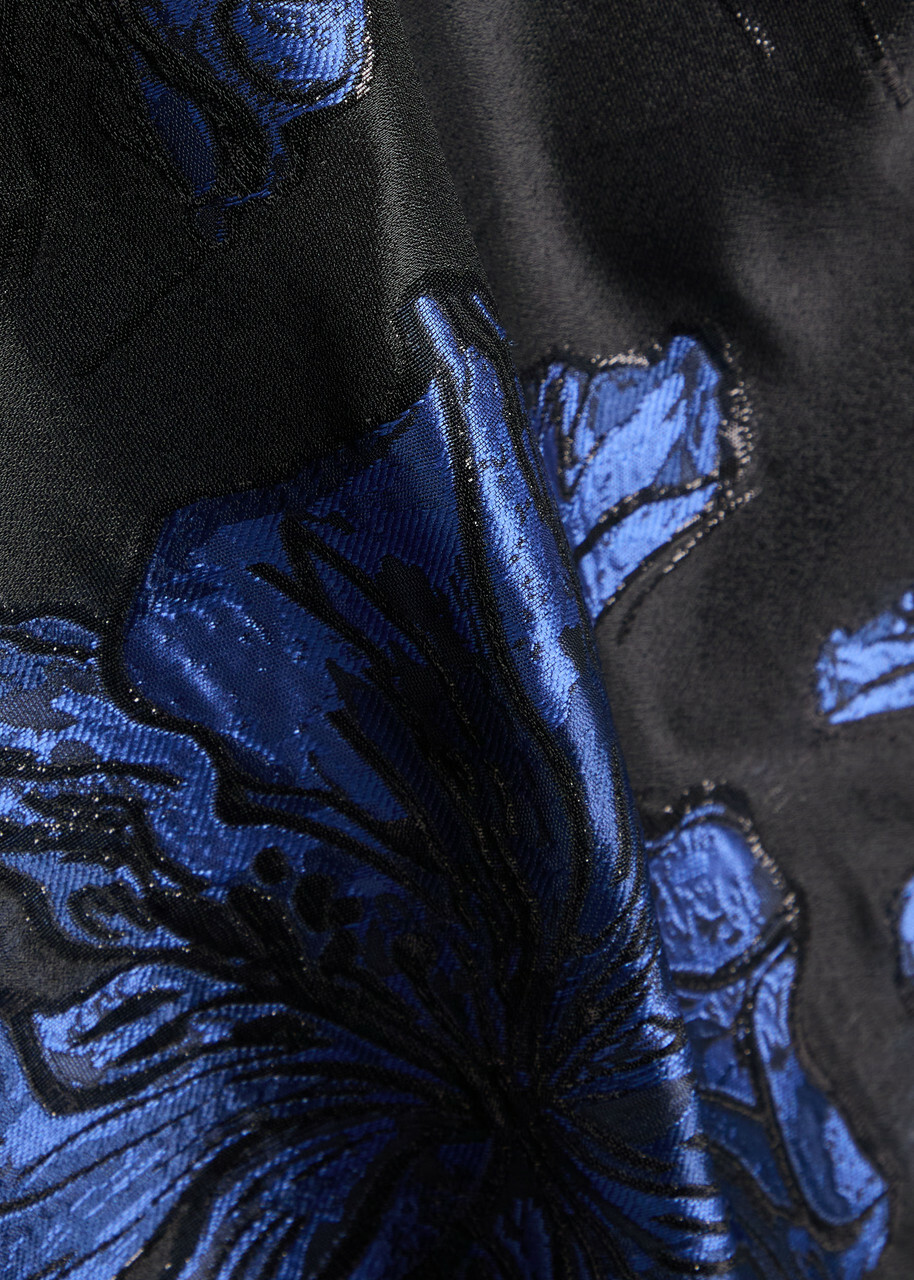 Rebecca Vallance Alexandra Floral-jacquard Woven Midi Dress Navy