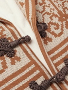 Valentino Garavani - Shawl-Collar Cotton and Linen-Blend Jacquard Cardigan - Brown