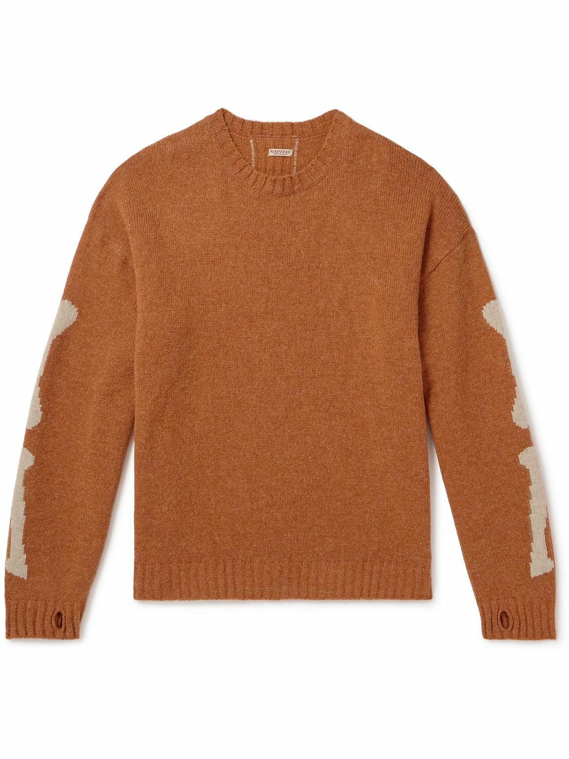 Photo: KAPITAL - 5G Intarsia Wool Sweater - Orange