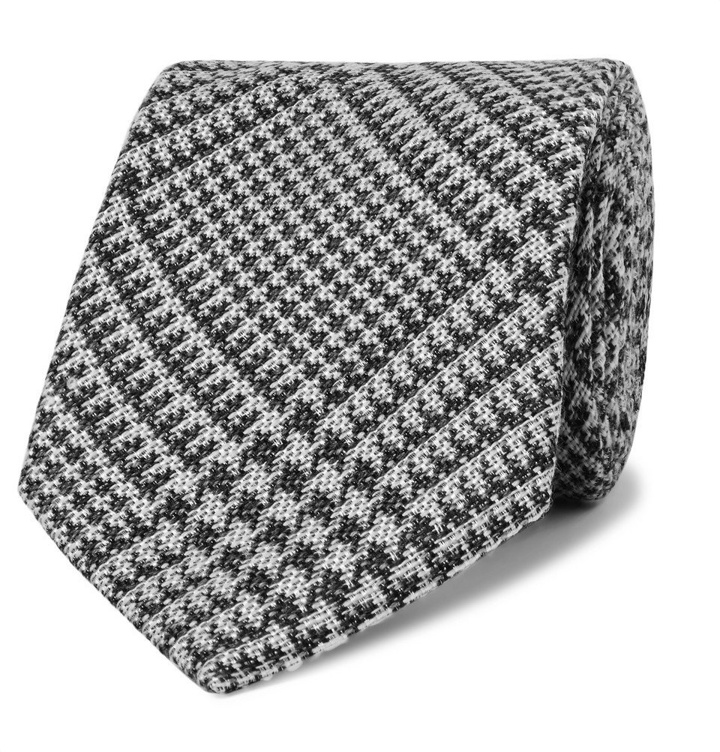 Photo: TOM FORD - 8.5cm Prince of Wales Checked Wool and Silk-Blend Tie - Gray