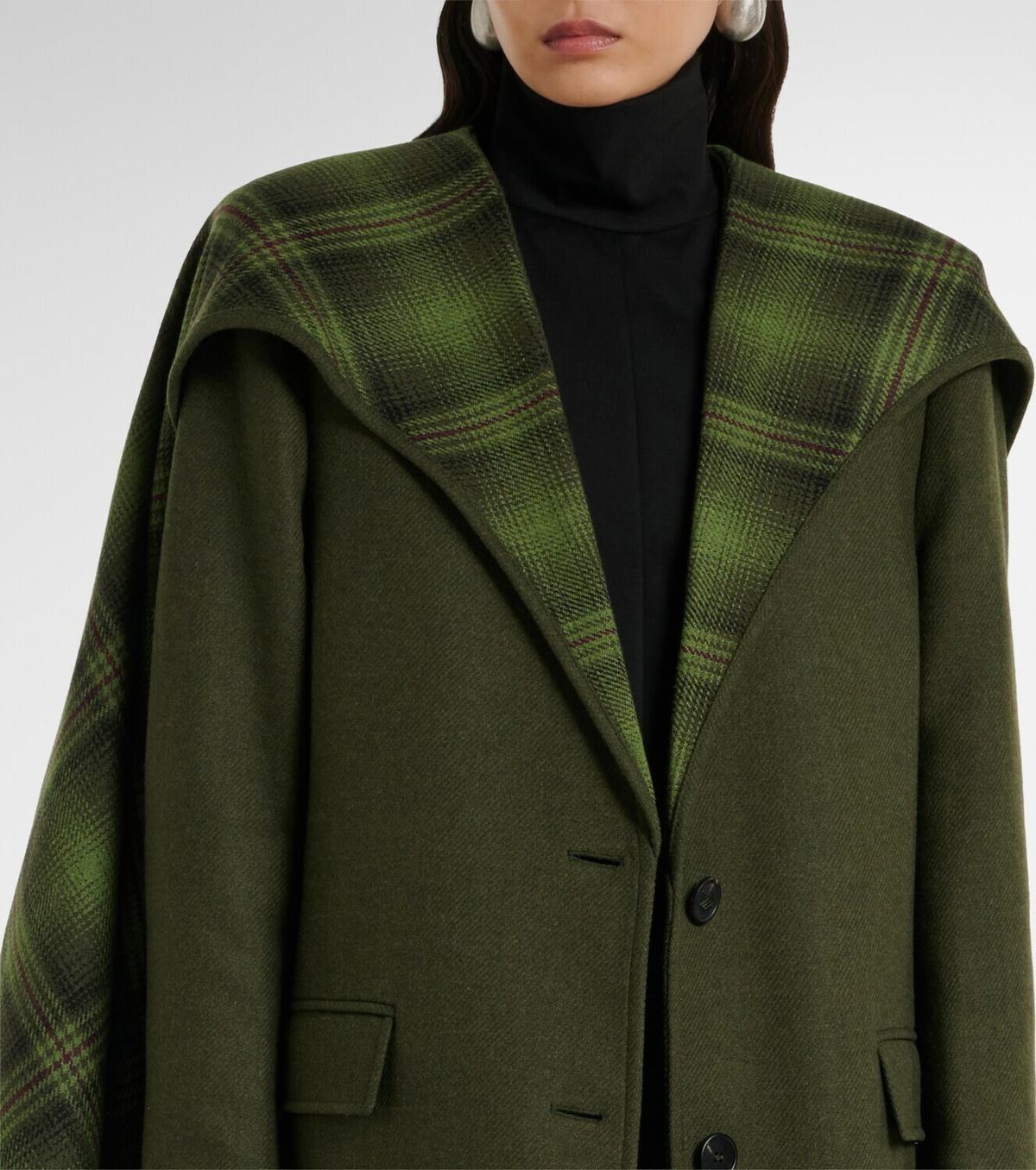 The Attico Scarf-detail wool-blend coat