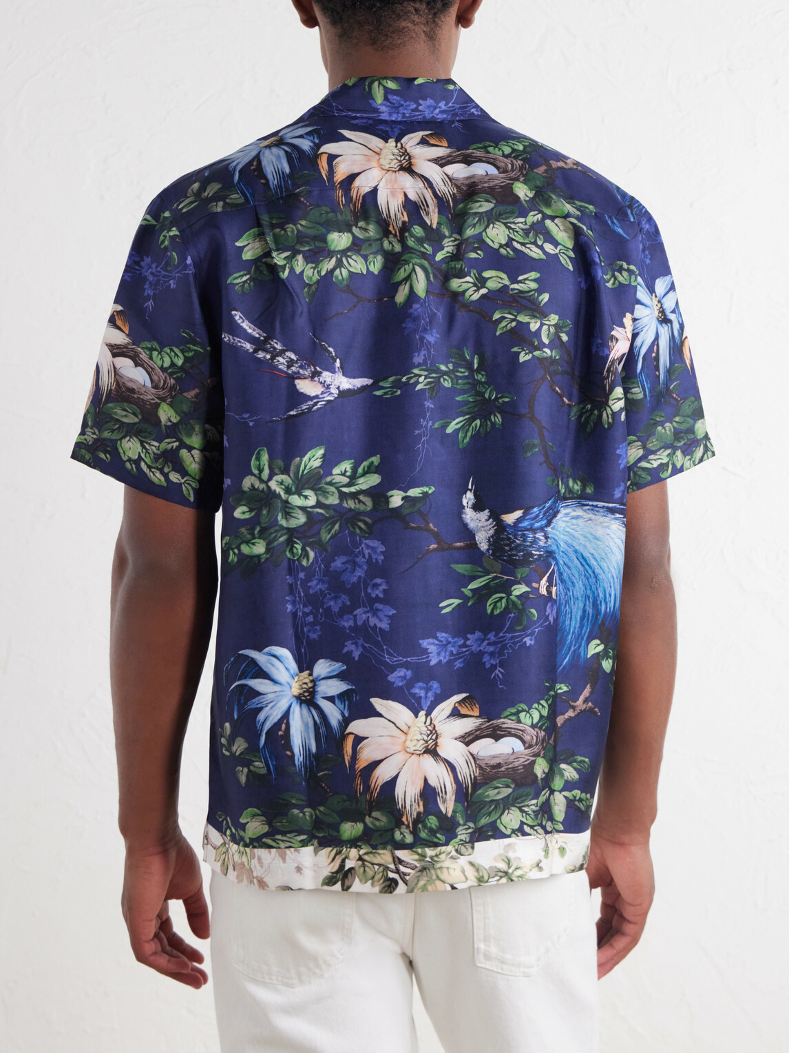 Orlebar Brown - Maitan Camp-Collar Printed Silk Shirt - Blue