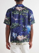 Orlebar Brown - Maitan Camp-Collar Printed Silk Shirt - Blue