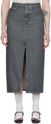 Filippa K Gray Long Slit Denim Maxi Skirt