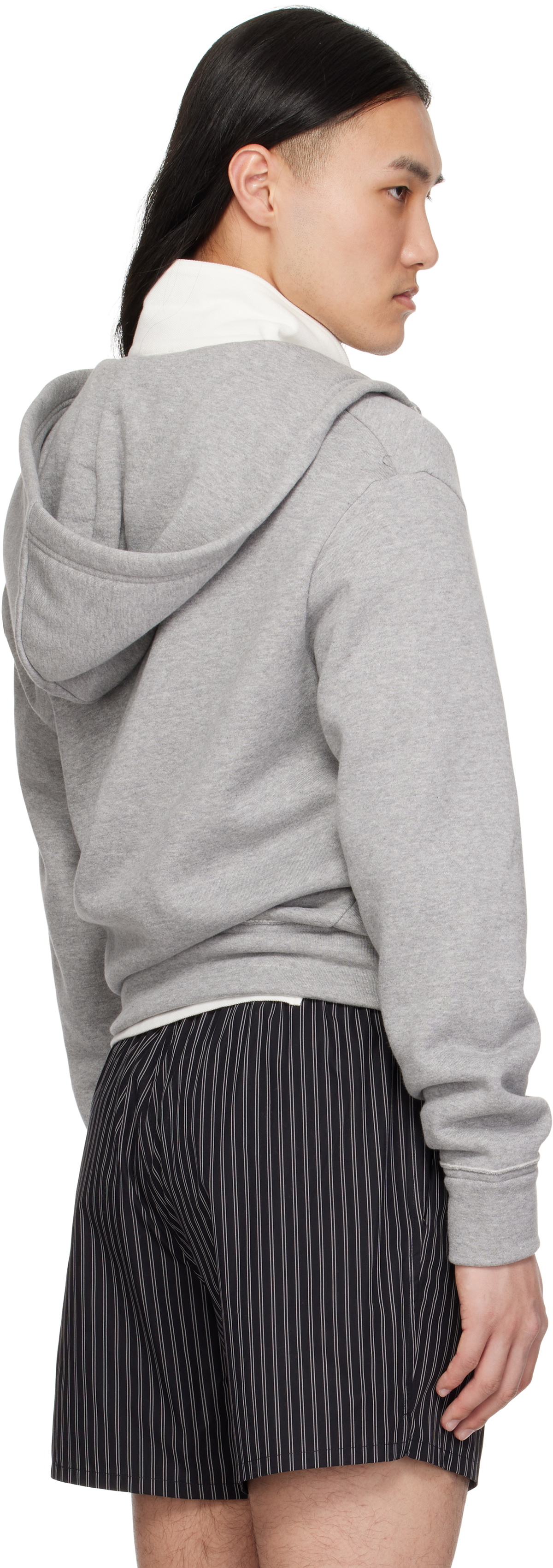 Commission Gray Twisted Zip-Up Hoodie