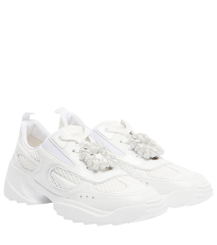 Photo: Roger Vivier Viv' On The Run leather-trimmed sneakers