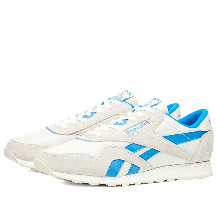 Photo: Reebok Men's Classic Nylon 1991 Vintage Sneakers in Chalk/Blue/Alabaster