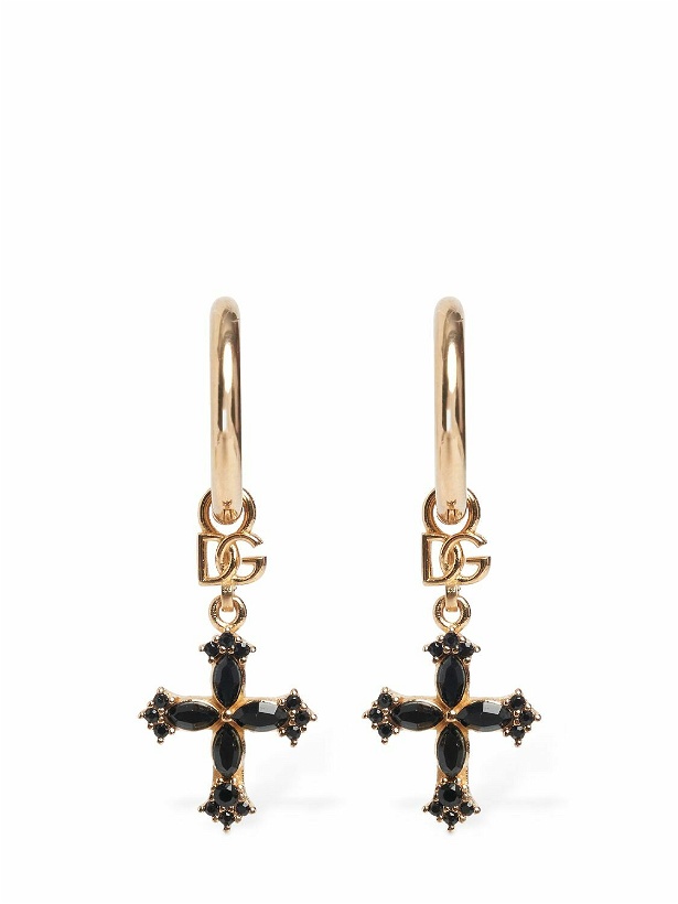 Photo: DOLCE & GABBANA - Plated Hoop Cross Earrings