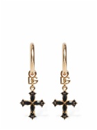 DOLCE & GABBANA - Plated Hoop Cross Earrings