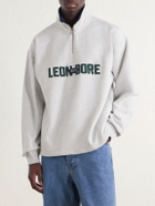 Aimé Leon Dore - Logo-Appliquéd Cotton Half-Zip Sweatshirt - Gray