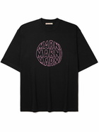 Marni - Logo-Print Cotton-Jersey T-Shirt - Black