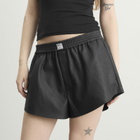 MM6 Maison Margiela Women's Leather Boxer Shorts in Black