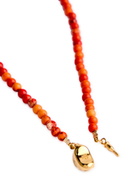 Timeless Pearly Mushroom 24kt Gold-plated and Beaded Necklace - Red - One Size