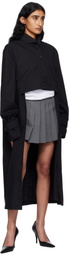 Pushbutton Black Front Cropped Coat