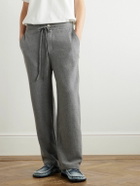 The Elder Statesman - Wide-Leg Cashmere Drawstring Trousers - Gray