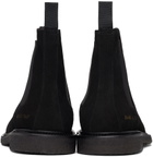 Common Projects Black Waxed Suede Chelsea Boots