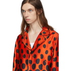Palomo Spain Black and Red Silk Mercury Dot Pyjama Shirt