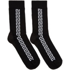 Versace Black Greek Key Socks
