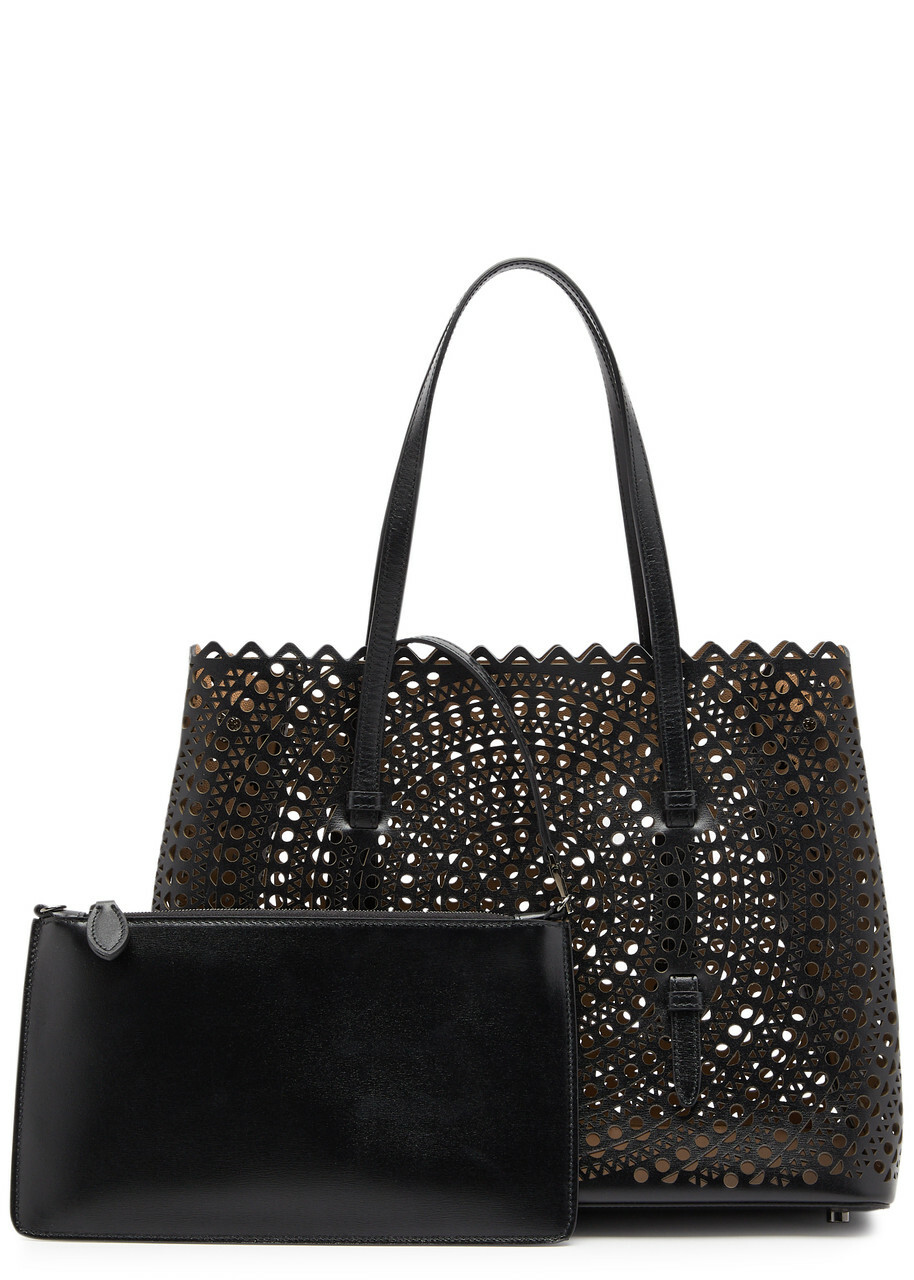 Alaïa Mina 32 Laser-cut Leather Tote - Black - One Size