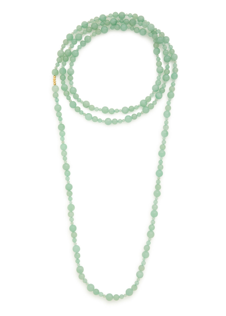 Jennifer Behr Veda Beaded 18kt Gold-plated Necklace - Dark Green - One Size