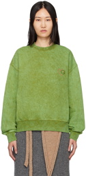 Andersson Bell Green Heart Overdyed Sweatshirt