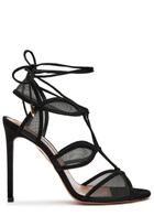 Aquazzura Fatal Attraction 105 Suede Sandals Black