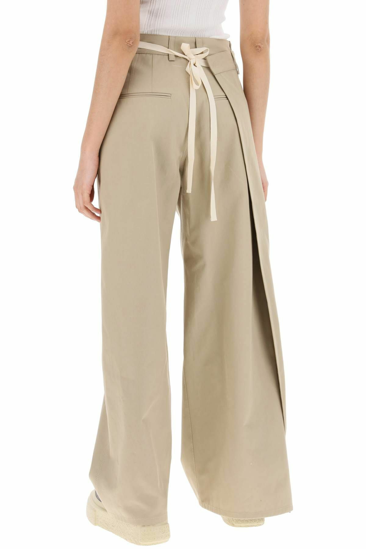 MM6 MAISON MARGIELA cotton gabardine trousers Beige MM6
