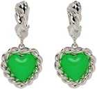 Safsafu Silver & Green Limelight Neon Clip-On Earrings