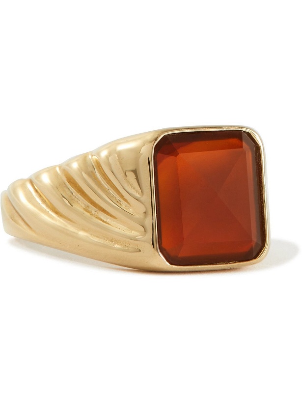 Photo: Miansai - Gold Vermeil and Agate Signet Ring - Gold