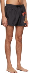 Moschino Black Diner Group Swim Shorts